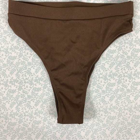 Matte Collection Brown Chocolate Ribbed Bikini Set. love it but didn’t fit - Picture 4 of 10